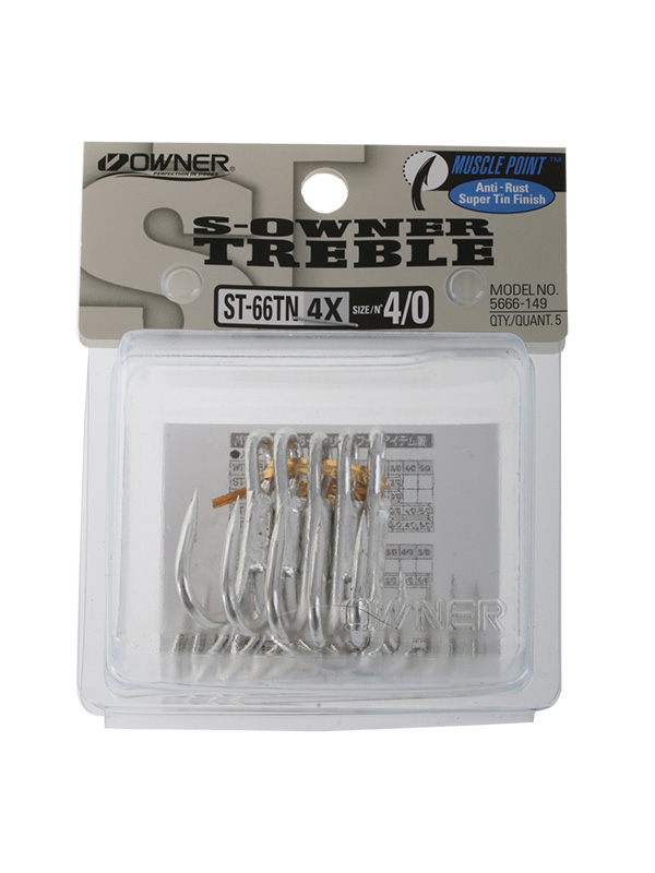 Buy Owner ST-66 TN Tinned Saltwater Treble Hooks 1 Qty 6 online at