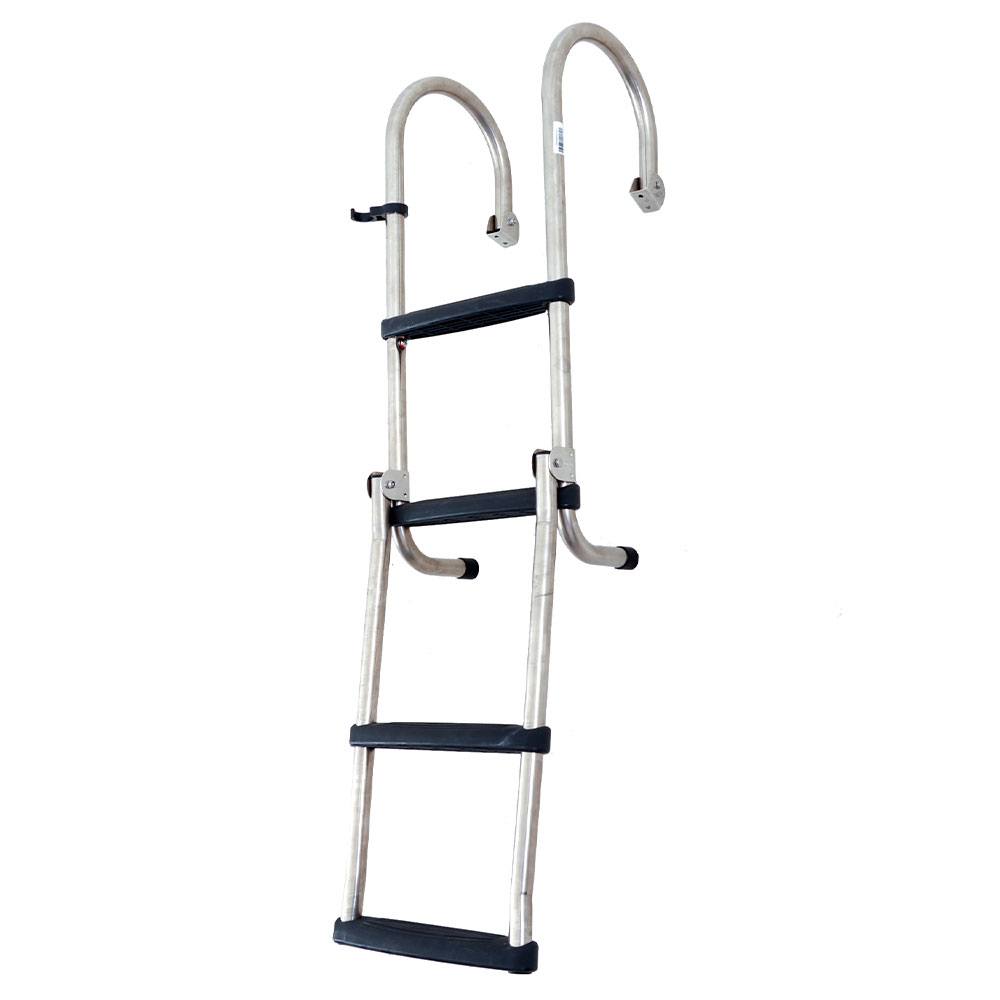 Telescopic Folding Ladder for Swimming/Deck Boat, 4-Step Stainless Steel 