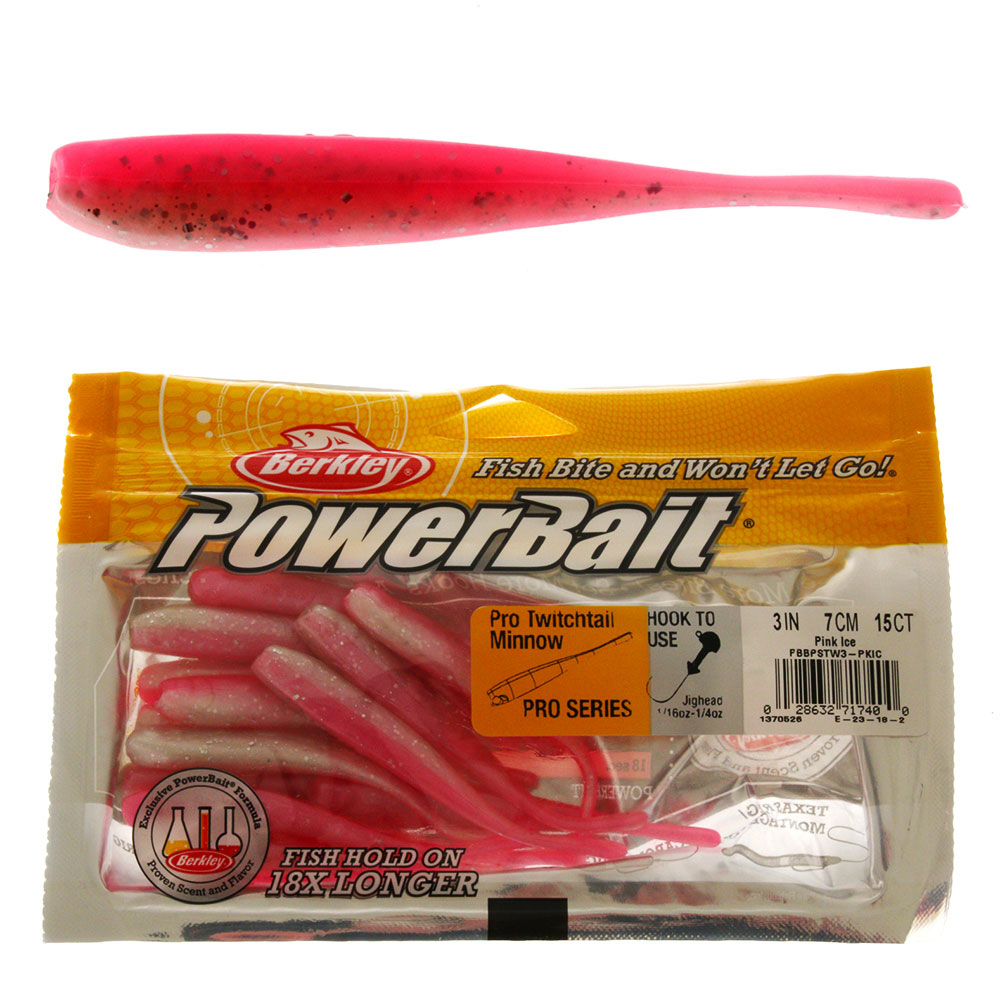 Buy Berkley PowerBait Pro Twitchtail Minnow Soft Bait 8cm Pink Ice online  at