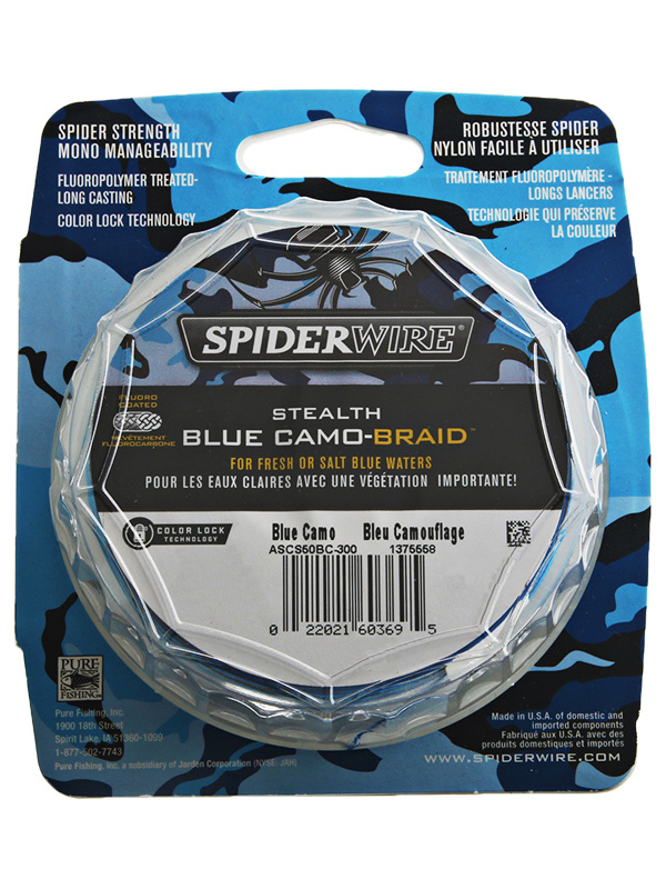 Buy Spiderwire Stealth Blue Camo Braid 150m 15lb online at Marine
