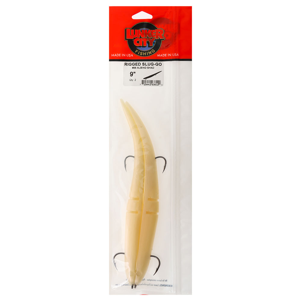Buy Lunker City Slug-Go Rigged Soft Bait 23cm Albino Shad Qty 2