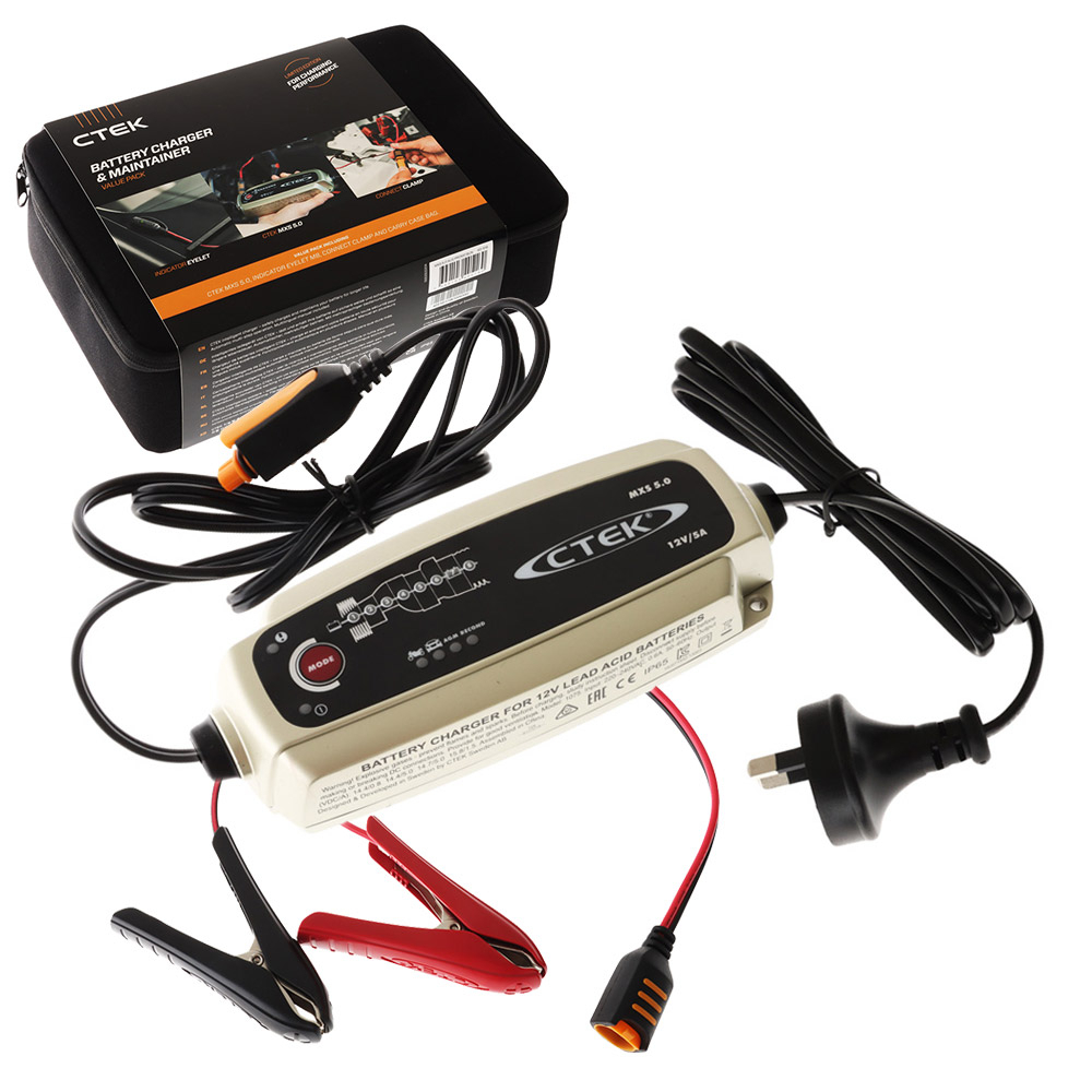 Buy CTEK MXS 5.0T Battery Charger and Comfort Indicator Pack with Carry  Case 12V 5A online at