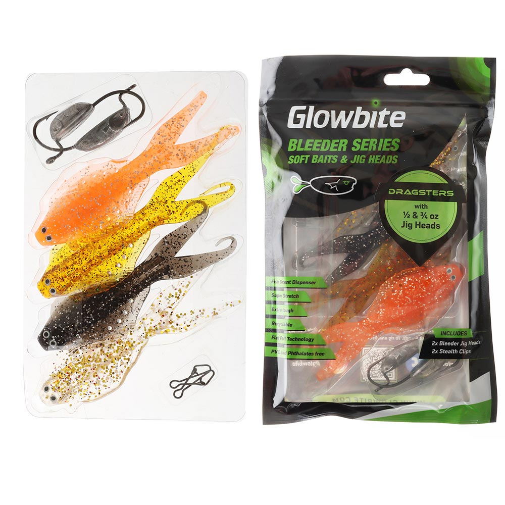 Glowbite Dragster Flounder Soft Bait Kit - Packs - Soft Bait - Fishing