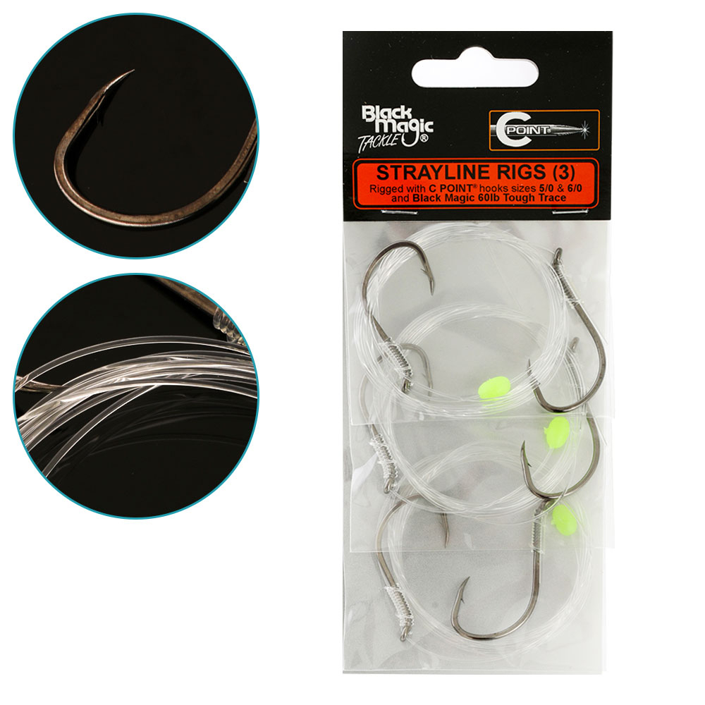 Buy Black Magic C Point Hook Strayline Rig 5/0 and 6/0 online at