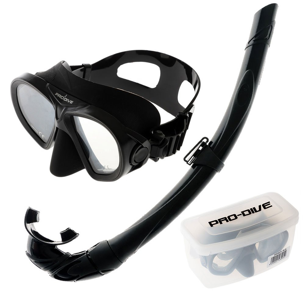 Buy Pro-Dive Provider Low Volume Spearfishing Mask and Snorkel Set Black  online at