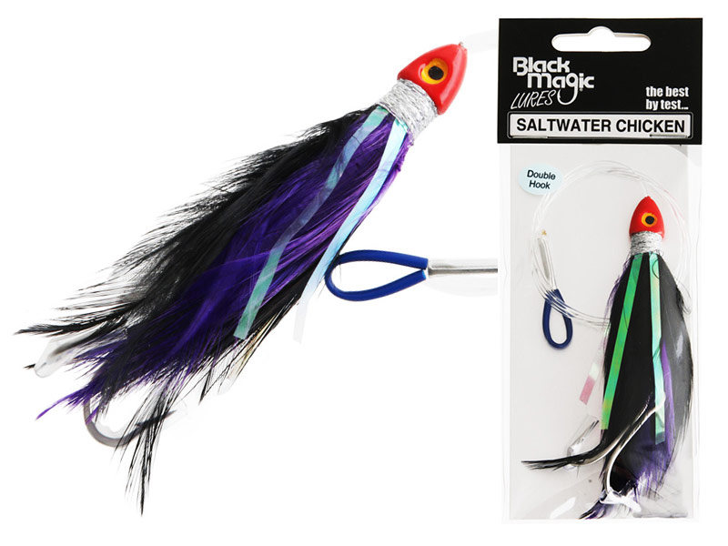 Black Magic Saltwater Chicken Green/Yellow Double Hook