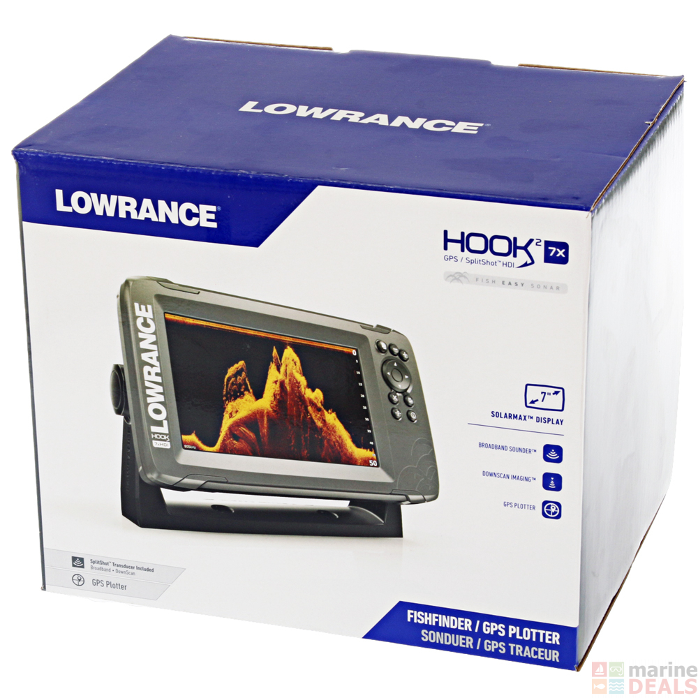 Buy Lowrance HOOK2 7x Fishfinder/GPS Tracker with SplitShot Transducer ...