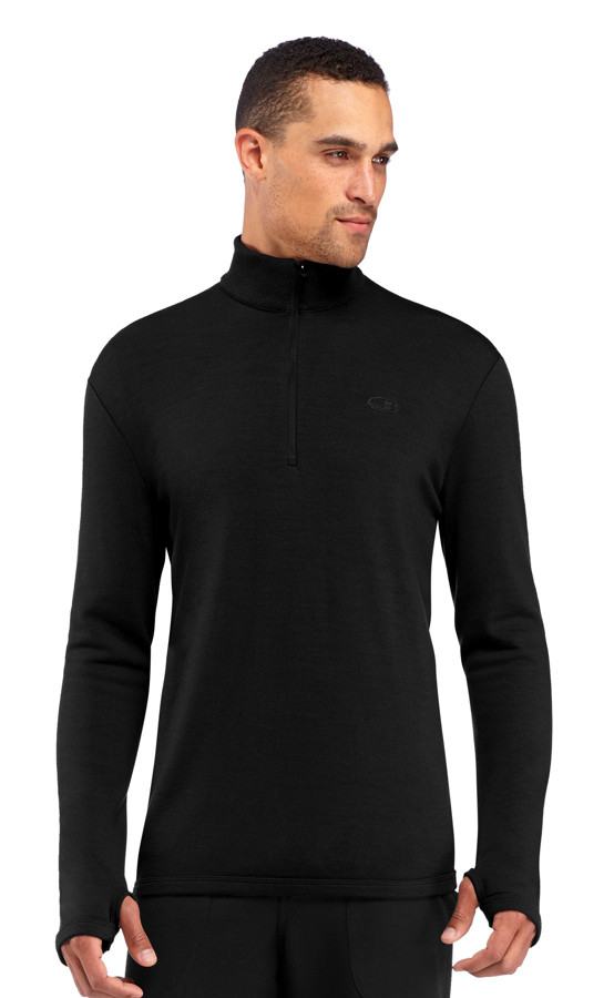 Buy Icebreaker Mens Merino Original Long Sleeve Half Zip Sweater Black
