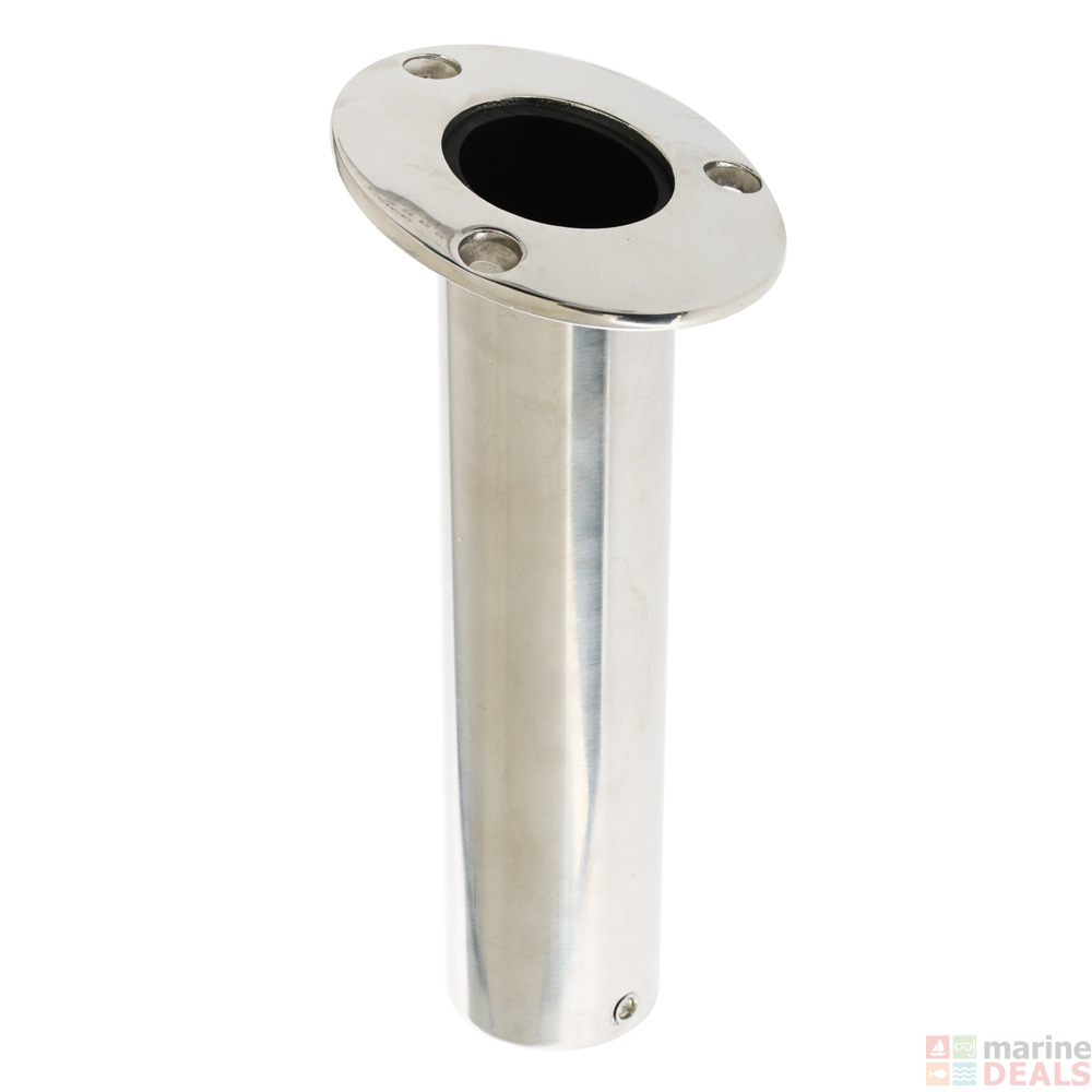 Buy Stainless Steel Angled Rod Holder with Drain 15 degree online at