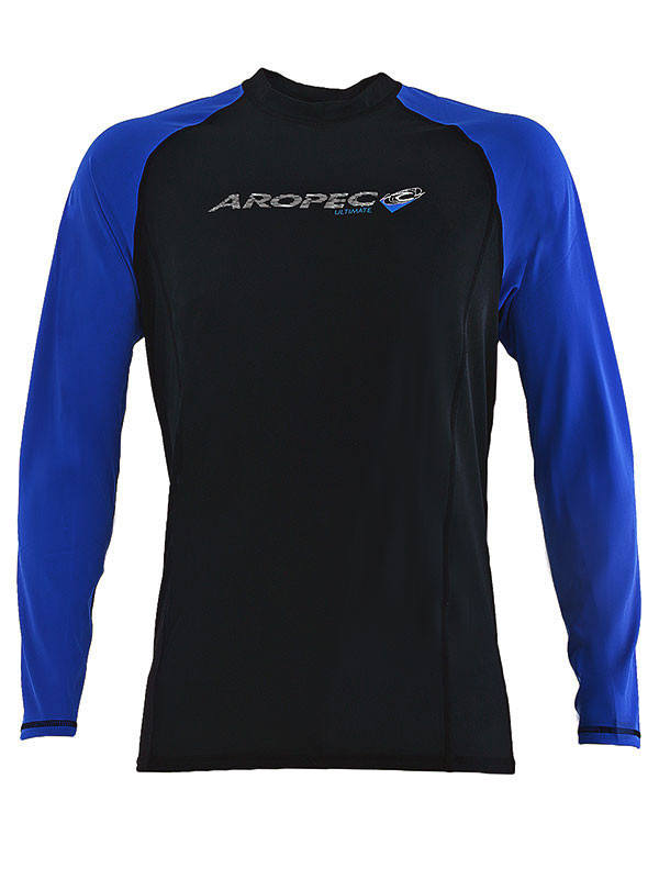 Buy Aropec Lycra Mens Long Sleeve Rash Vest Black/Blue online at Marine