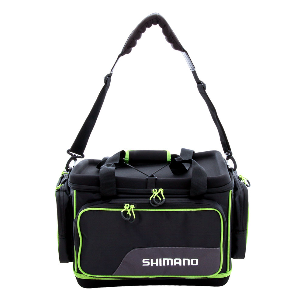 Buy Shimano Waterproof Hard Top Tackle Bag Black/Green online at MarineDeals.co.nz