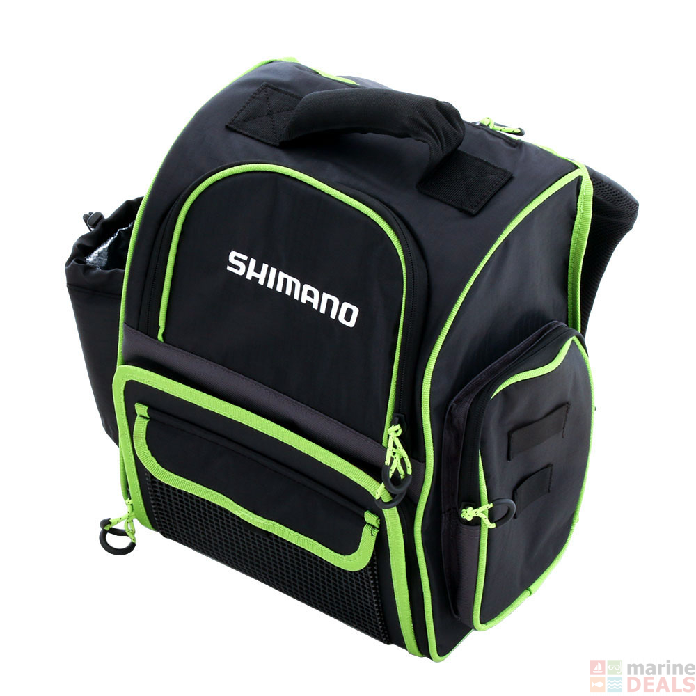 Buy Shimano Tackle Backpack with Bottle Holder Black/Green online at