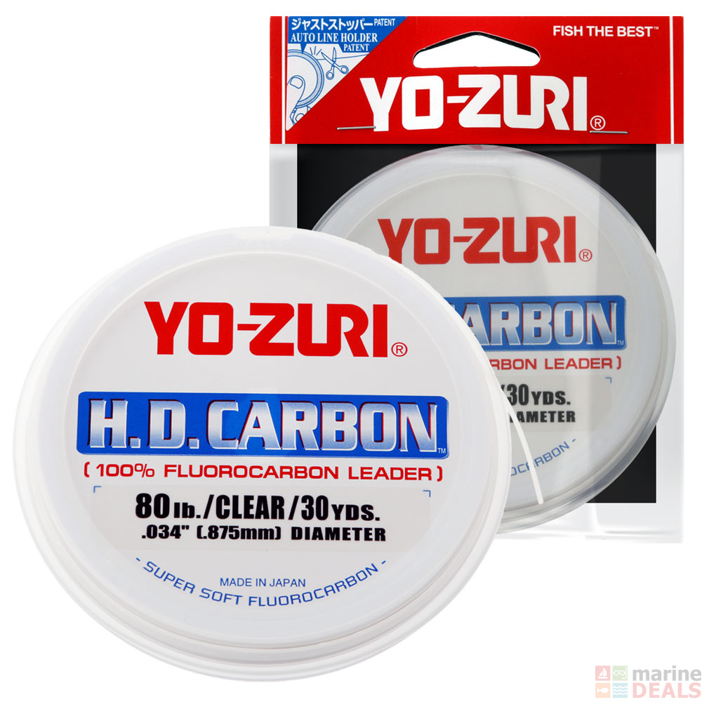 Yo-Zuri H.D. Carbon Fluorocarbon Leader Clear 30yd 80lb - Trace, Fluoro ...