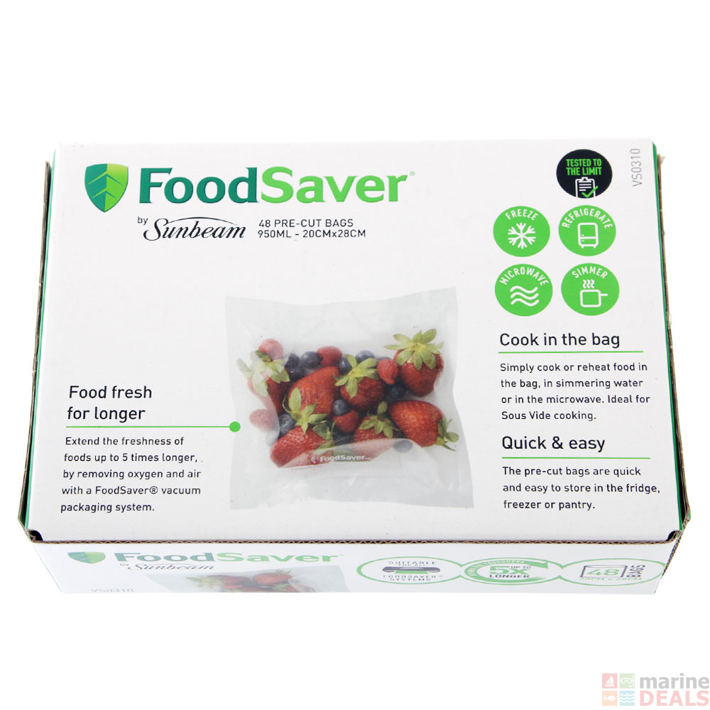 Buy FoodSaver PreCut Vacuum Sealer Bags Qty 48 online at MarineDeals