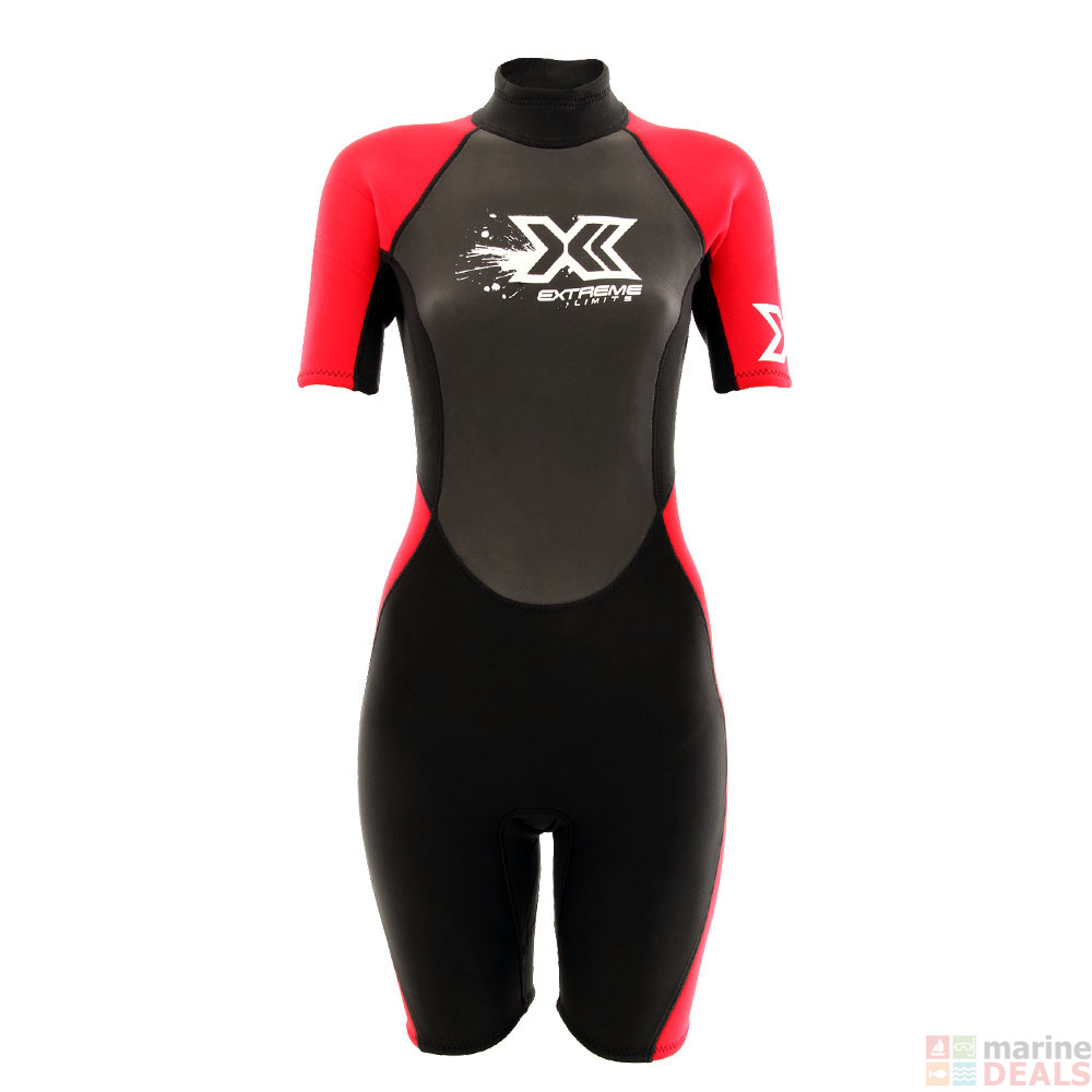 Buy Extreme Limits Reef Womens Springsuit Wetsuit 2.5mm Black/Red