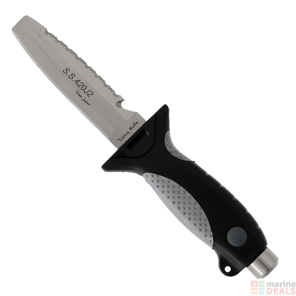 Buy ProDive Chisel Tip Dive Knife 110mm Black online at MarineDeals.co.nz