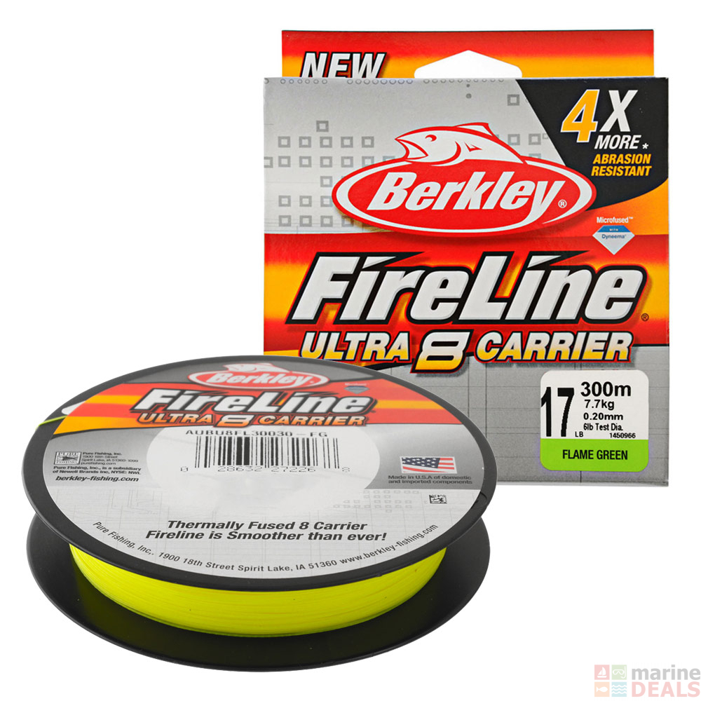 Buy Berkley Fireline Ultra 8 Braid 300m 17lb Flame Green online at