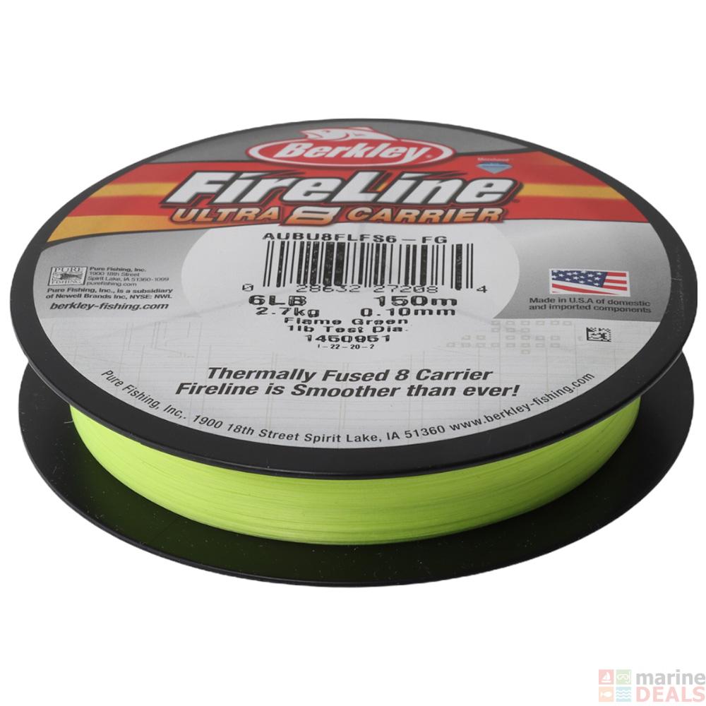 Buy Berkley Fireline Ultra 8 Braid 150m 6lb Flame Green online at