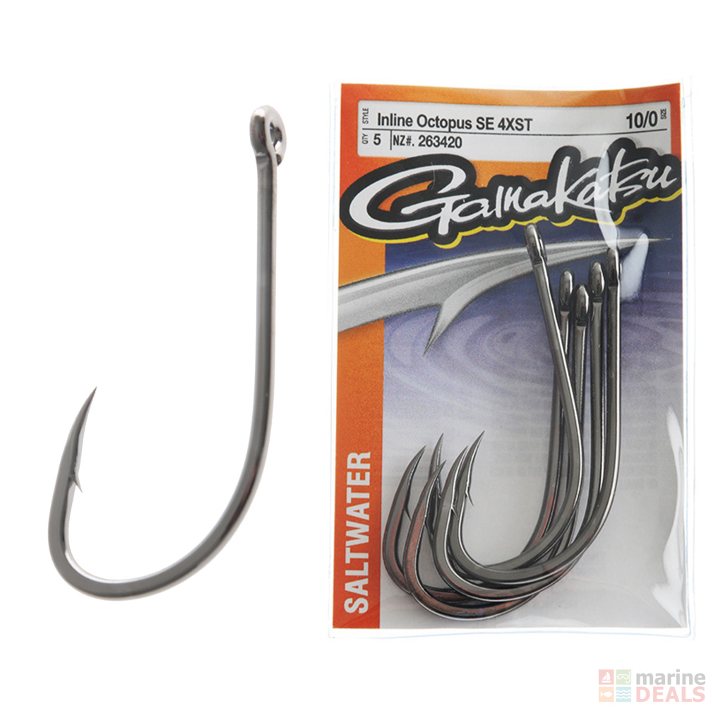 Buy Gamakatsu 4XS Inline Lightweight Game Hook 10/0 Qty 5 online at
