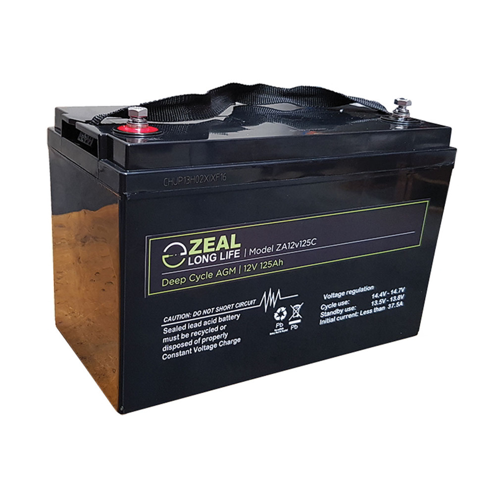 Zeal AGM Deep Cycle Battery 12V 125Ah Marine Batteries Batteries