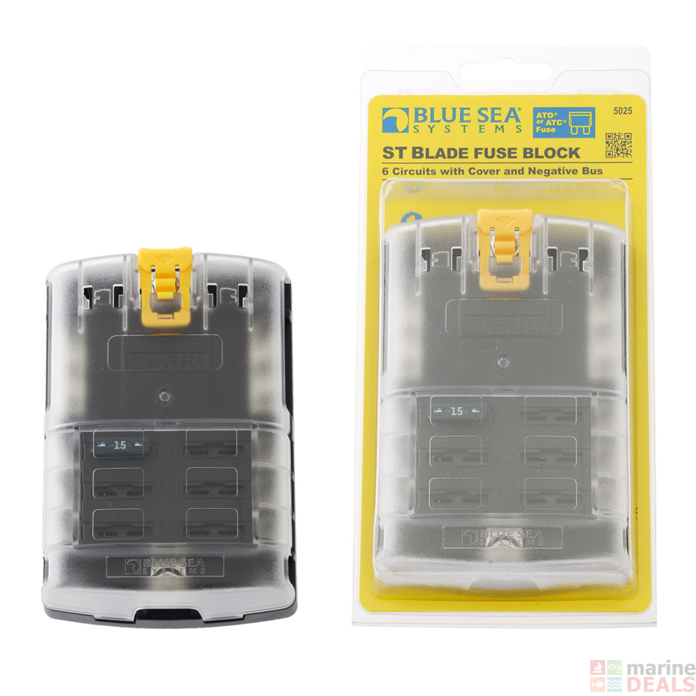 Buy Blue Sea ST Blade Fuse Block 6 Circuits with Negative Bus and