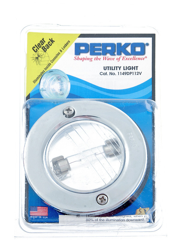 Buy Perko Chrome Clear Back Courtesy Light 12v online at MarineDeals.co.nz