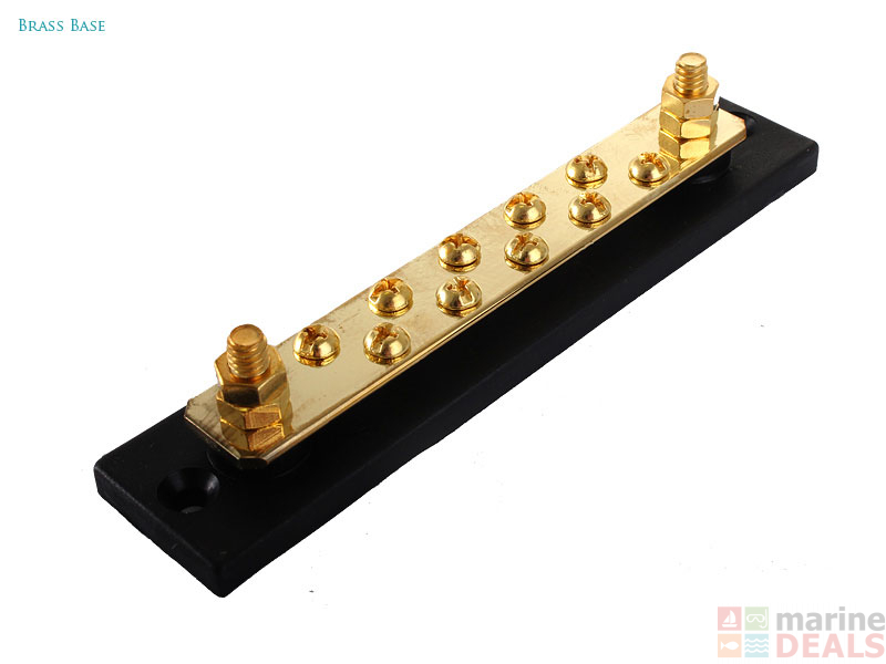 Buy Brass Bus Bar Terminal Block 12 Way online at MarineDeals.co.nz
