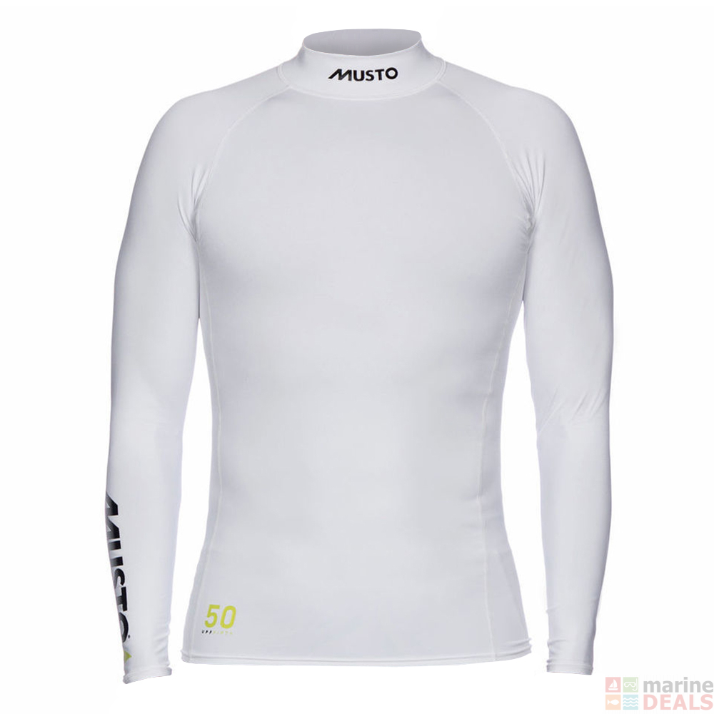 Buy Musto Sunblock UPF50 Long Sleeve Rash Vest White Size S online at ...