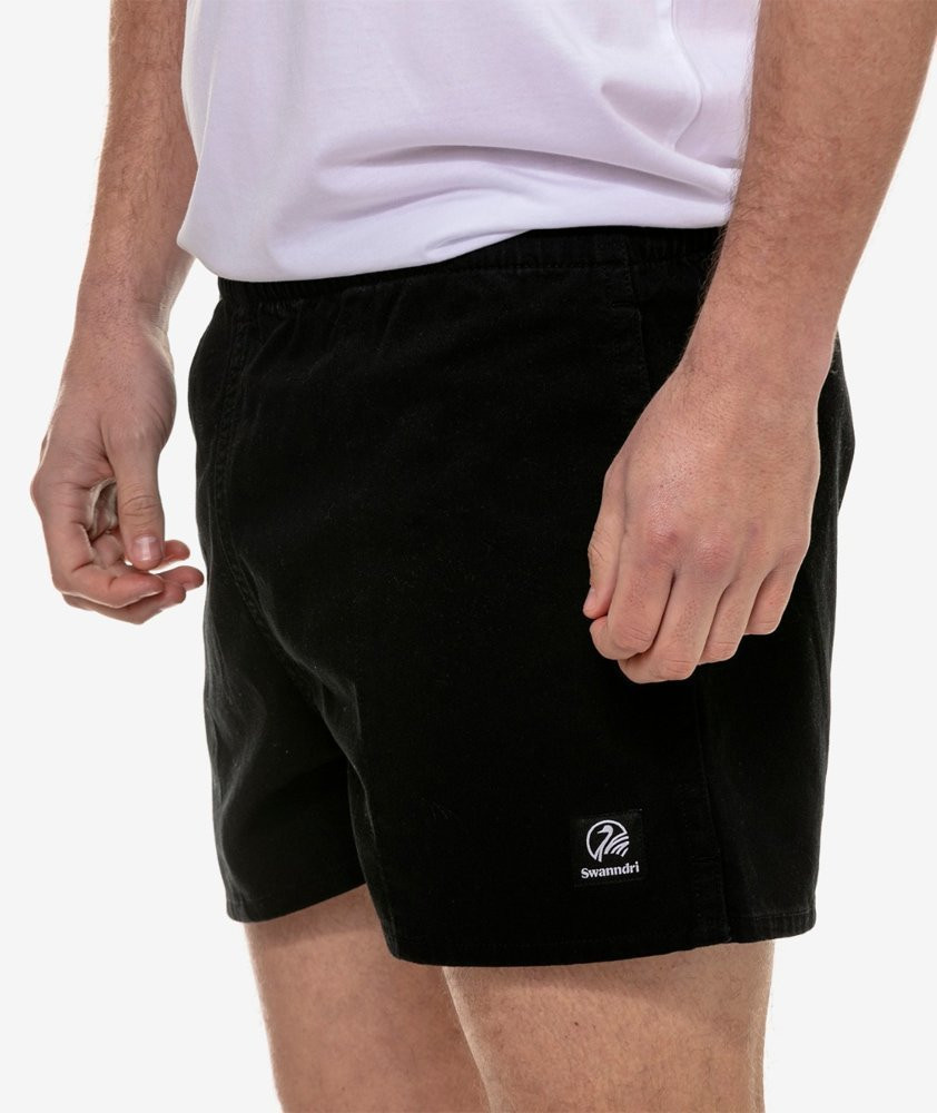 Buy Swanndri Mens Cotton Black Rugby Shorts online at MarineDeals.co.nz