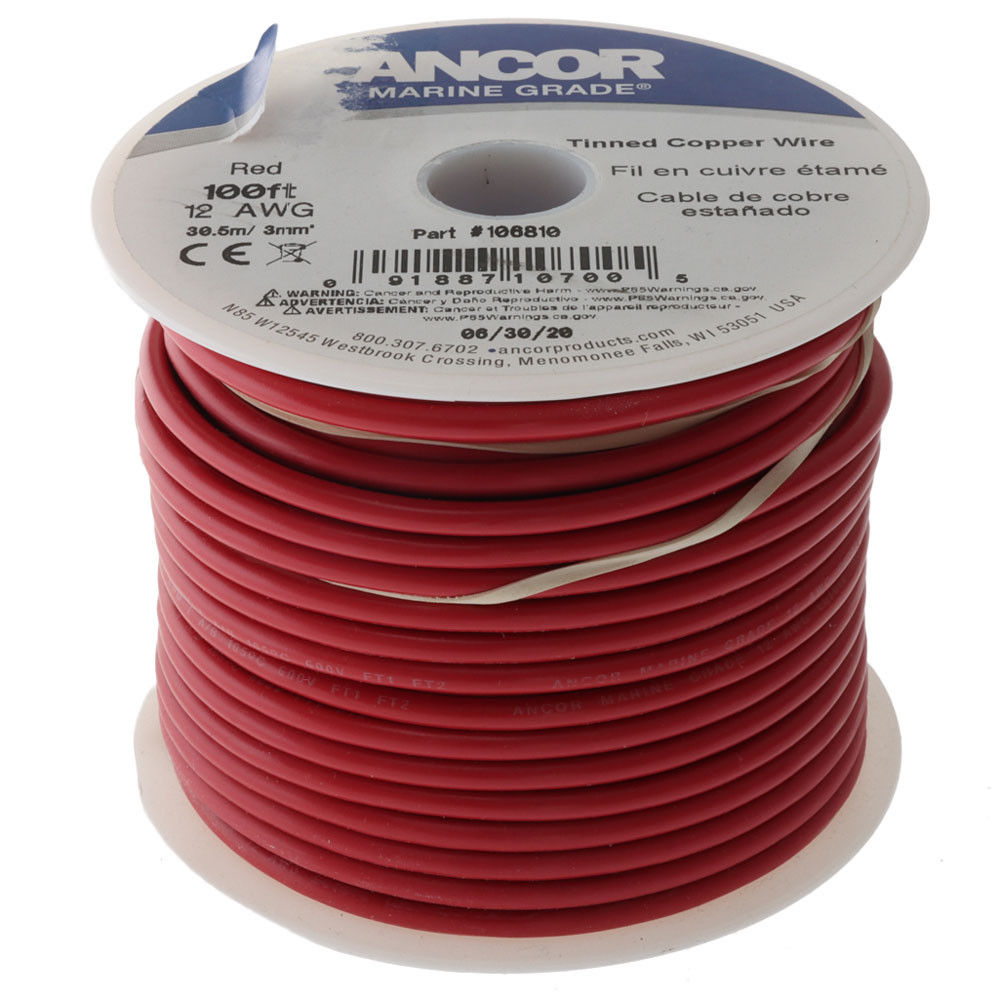 Buy Ancor Tinned Copper Wire 12 AWG 3sq mm Red 100ft online at Marine