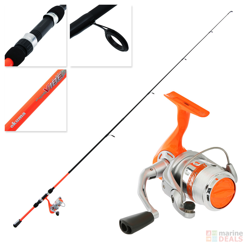 Buy Okuma Vibe Kids Rod and Reel Combo 6ft 2pc Orange online at Marine