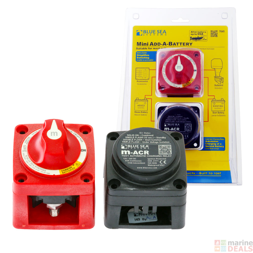 Buy Blue Sea Mini AddABattery Switch and Charging Relay Kit 65A