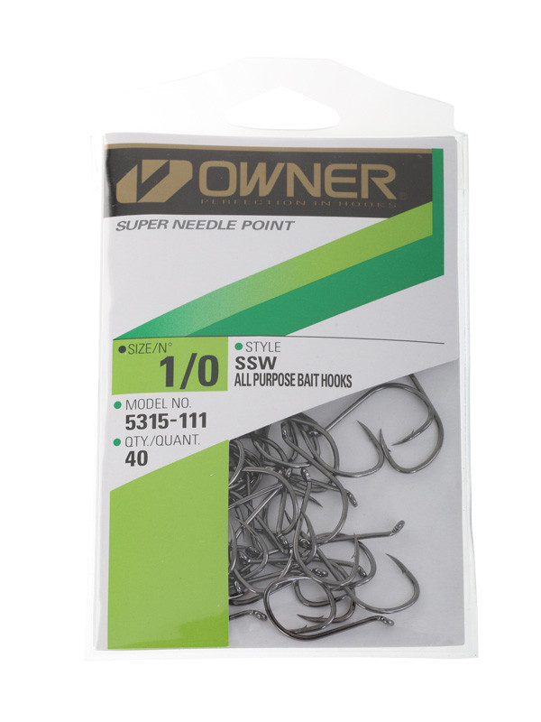 Owner Octopus Bait Hooks - Cutting Point Pro Packs Black Chrome - Sizes 4-10/0 Fishing Hooks