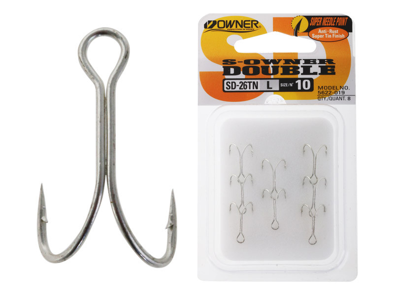 Buy Owner SD26 Tinned Trout Double Hooks Size 10 Qty 8 online at