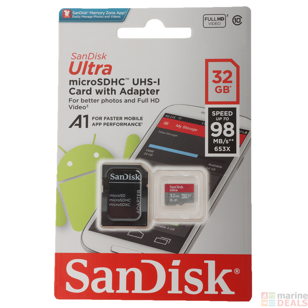 Buy SanDisk Ultra microSDHC Card UHSI 32gb online at MarineDeals.co.nz
