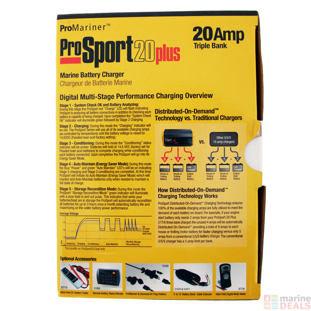 Buy ProMariner ProSport 20 Plus PFC Gen3 3Bank Marine Battery Charger
