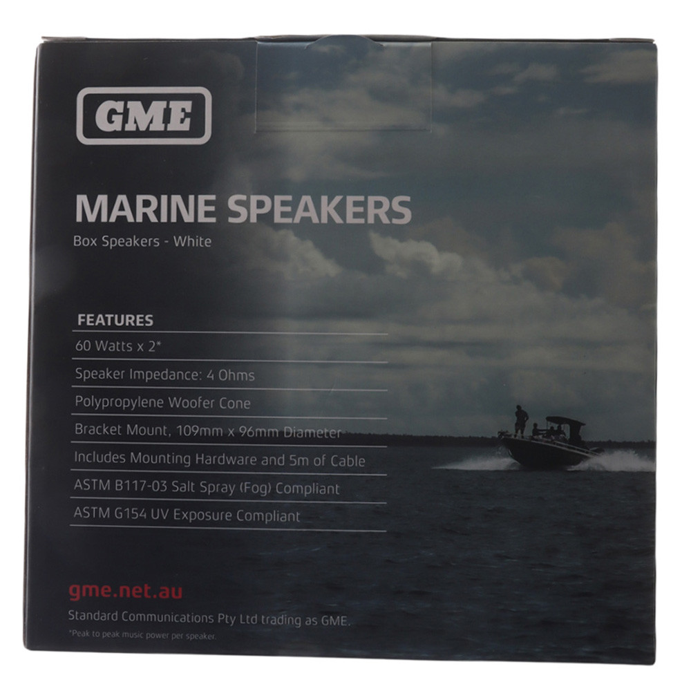 Buy GME GS300 S3 Marine Box Speakers 60W White online at MarineDeals