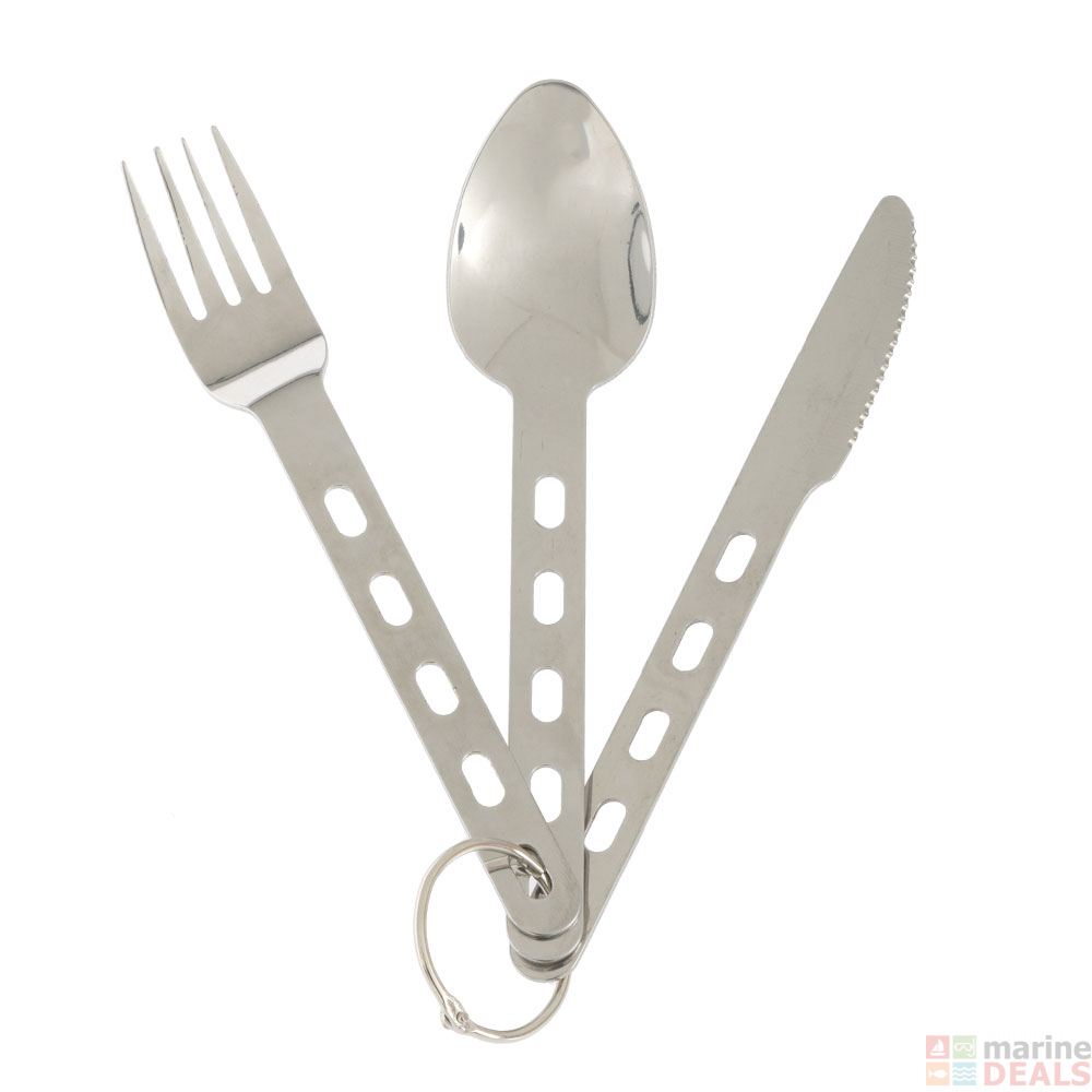 Buy Stainless Steel Camping Cutlery Kit online at MarineDeals.co.nz