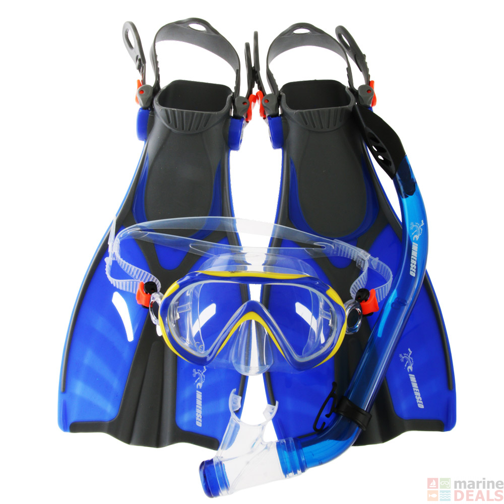 Buy Immersed Waterborne Junior Dive Mask Snorkel and Fins Set S/M online at MarineDeals.co.nz