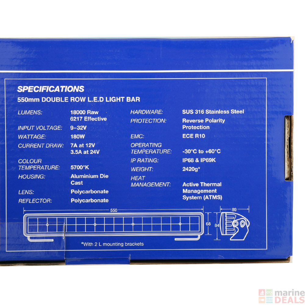 Buy NARVA Explora Double Row LED Light Bar 22in online at MarineDeals