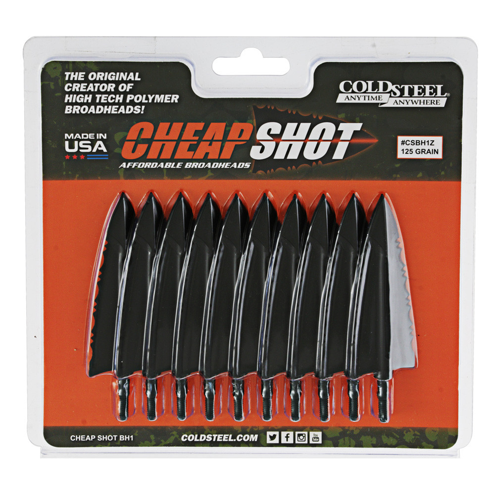 Buy Cold Steel Cheap Shot Broadhead Arrowheads 125GR Qty 10 online at