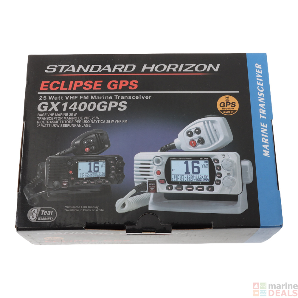 Buy Standard Horizon Eclipse GX1400GB GPS Marine VHF Radio Black 25W