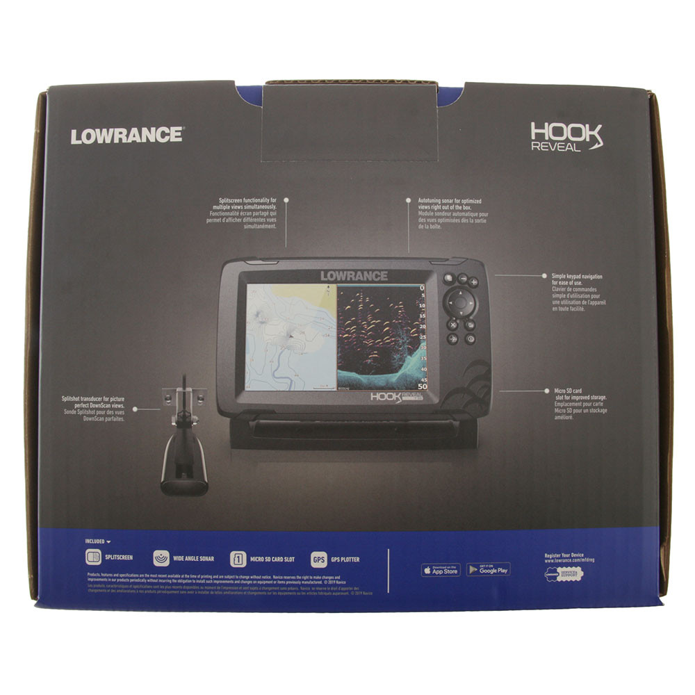 Lowrance HOOK Reveal 7 GPS/Fishfinder NZ/AU with SplitShot Transducer