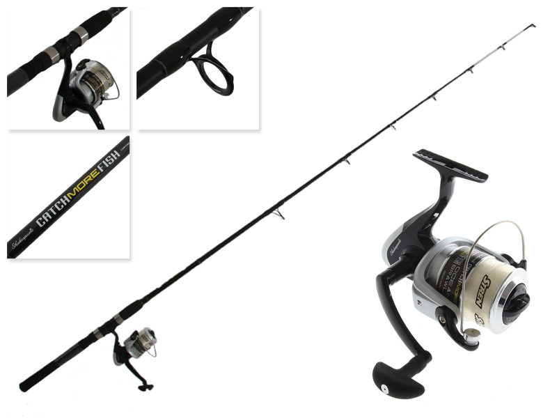 shakespeare catch more fish spinning reel and fishing rod combo