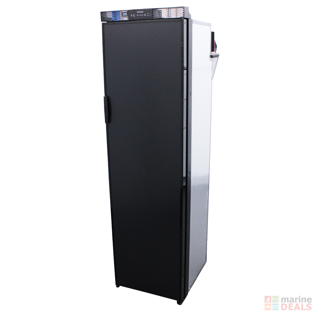 Buy Challenger Slimline singledoor Fridge/freezer 145L 12V/24V Black online at MarineDeals.co.nz