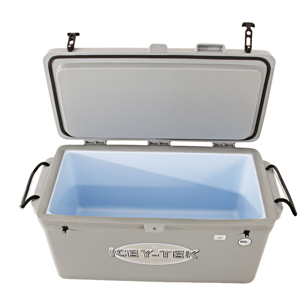 Buy IceyTek Long Chilly Bin 90L Light Grey online at MarineDeals.co.nz