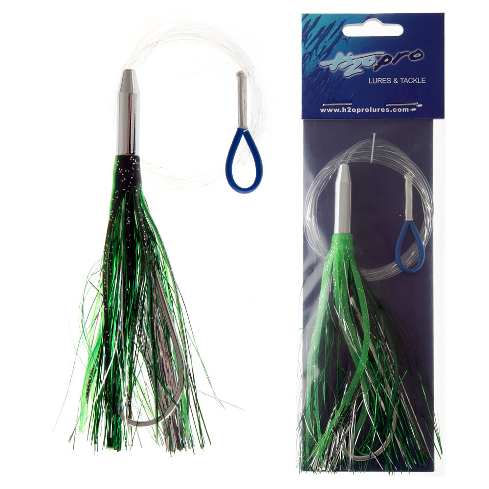 H2O Pro Darts Rigged Skippy Lure 15cm Green/Black Skippy Lures Jigs