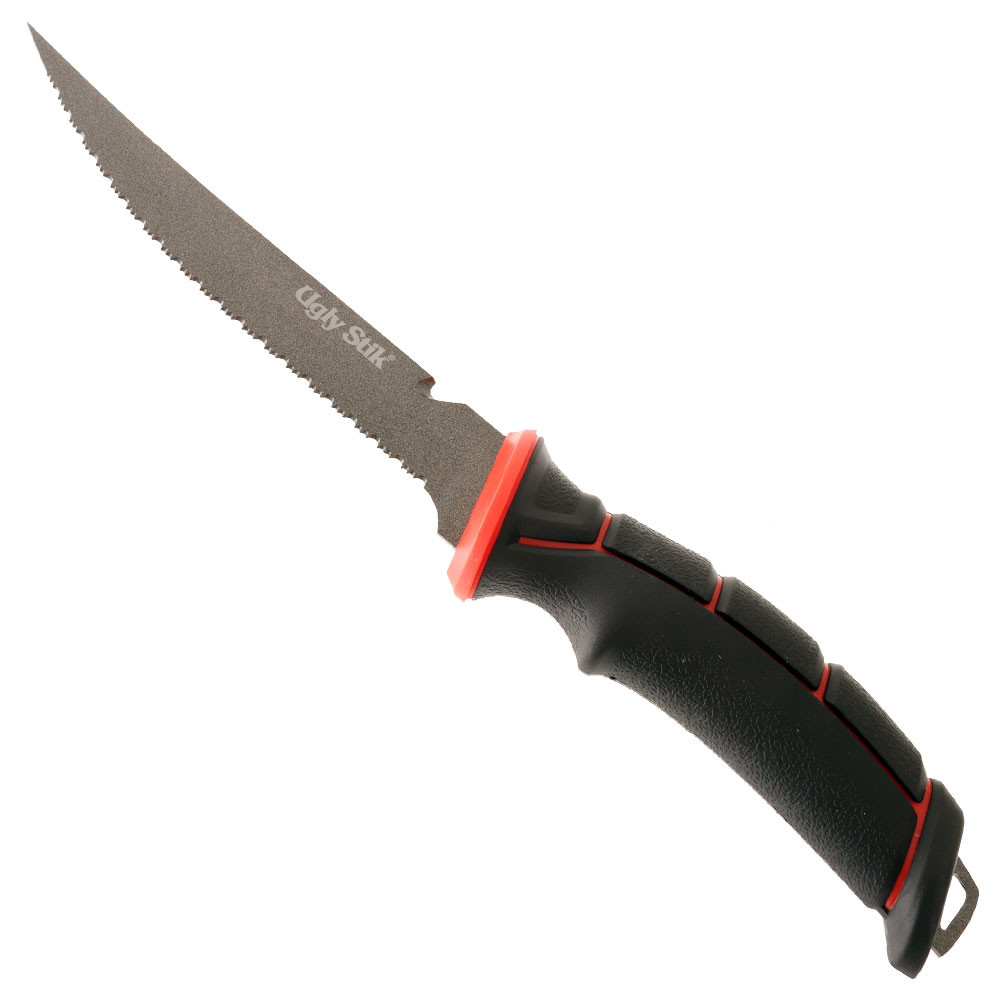 Buy Ugly Stik Tuff Grip Serrated Knife with Sheath 18cm online at