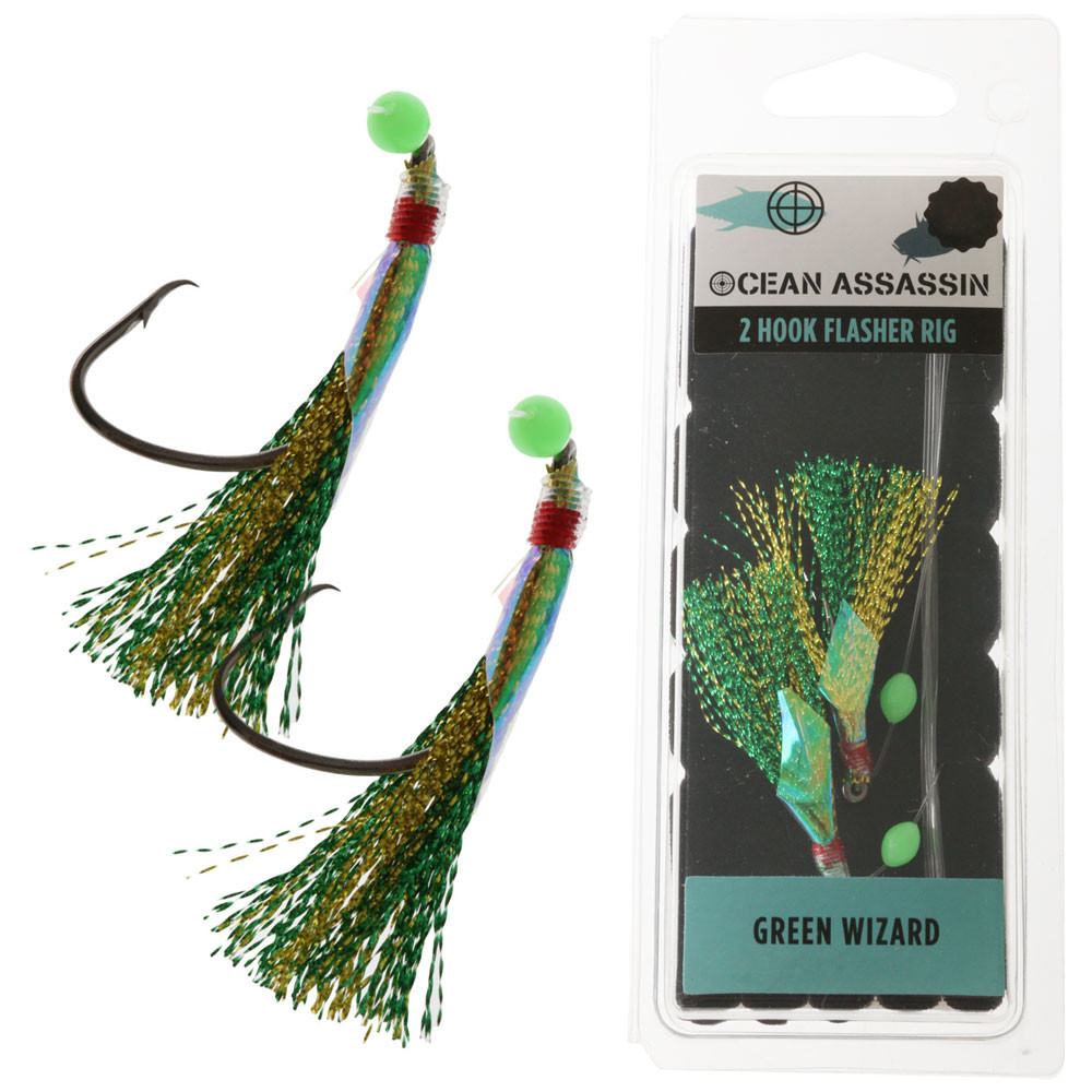 Ocean Assassin 2-Hook Flasher Rig Green Wizard - Flasher Rigs ...