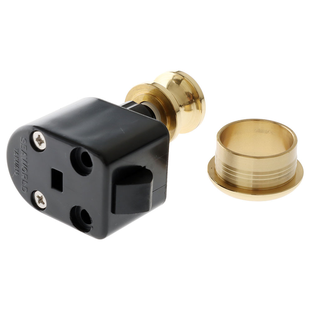 Buy Seaworld Latch Push Button Round Brass Self Latch online at MarineDeals.co.nz